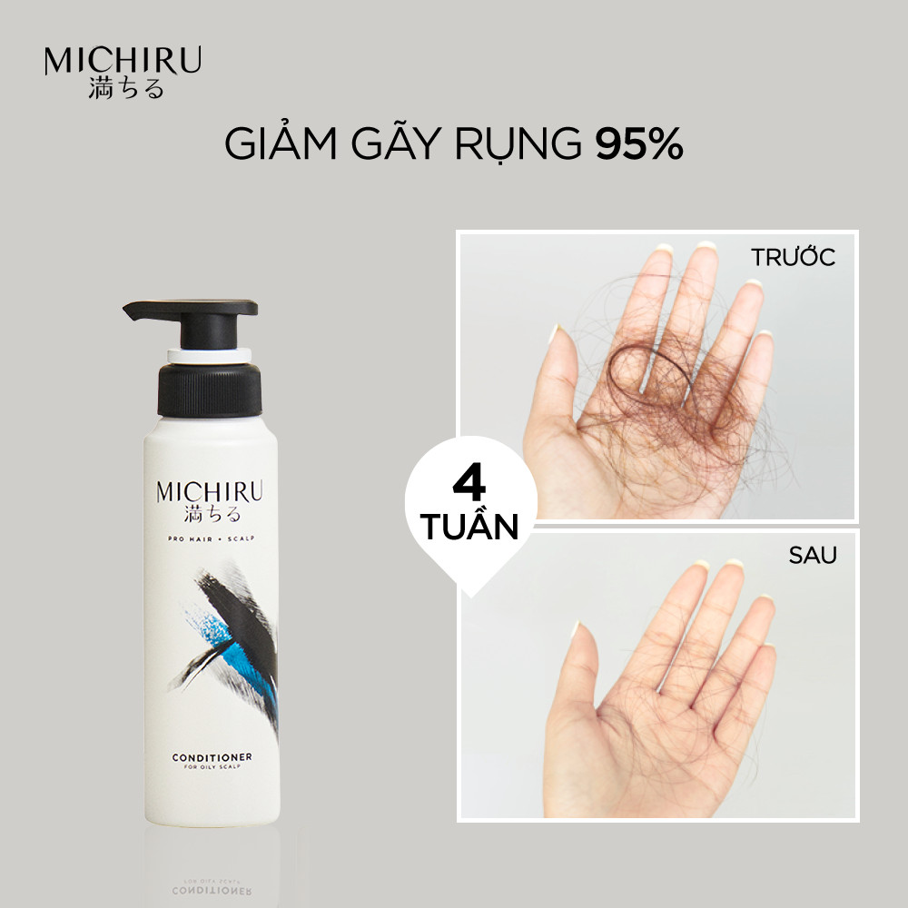 Dầu Xả Michiru Ngăn Gãy Rụng 95% &amp; Làm Dày Tóc Dành Cho Da Đầu Nhờn 180g