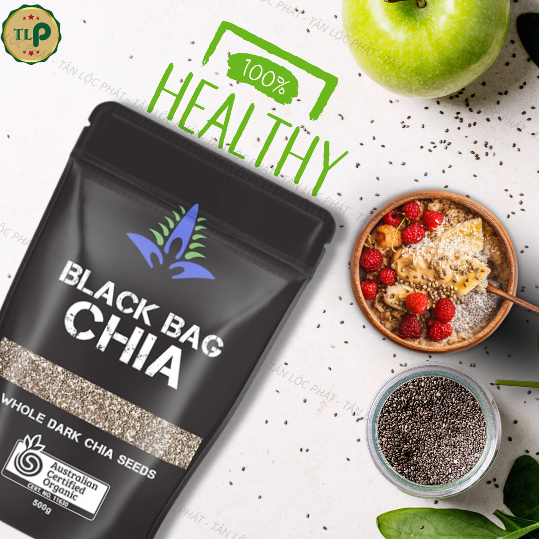 Hạt Chia Úc BLACK BAG chính hãng Hữu Cơ chuẩn Oganic (gói 500g)