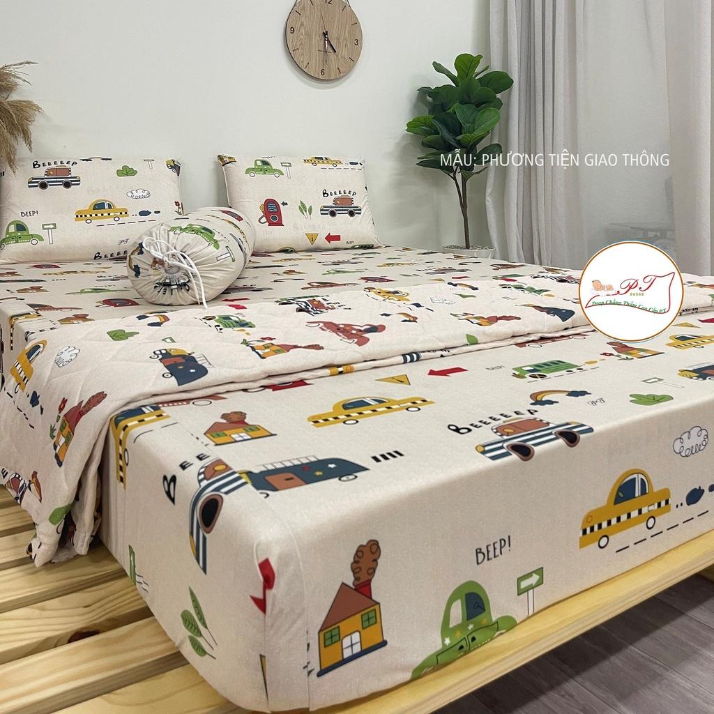 Bộ ga chống thấm cho bé chính hãng PT kèm vỏ gối, chất liệu cotton cao cấp, chống thấm nước tuyệt đối