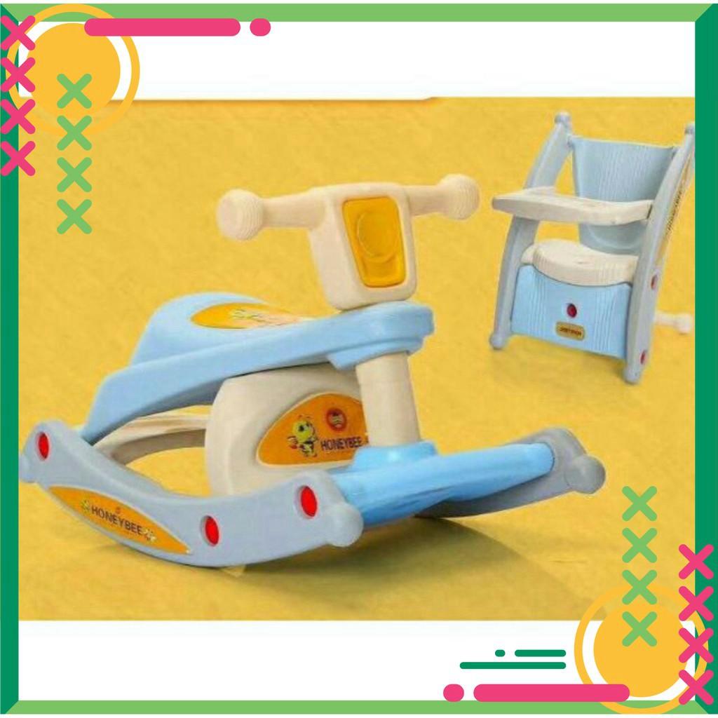 Ghế ngồi ghế ăn dặm kiêm bập bênh cho bé 3in1