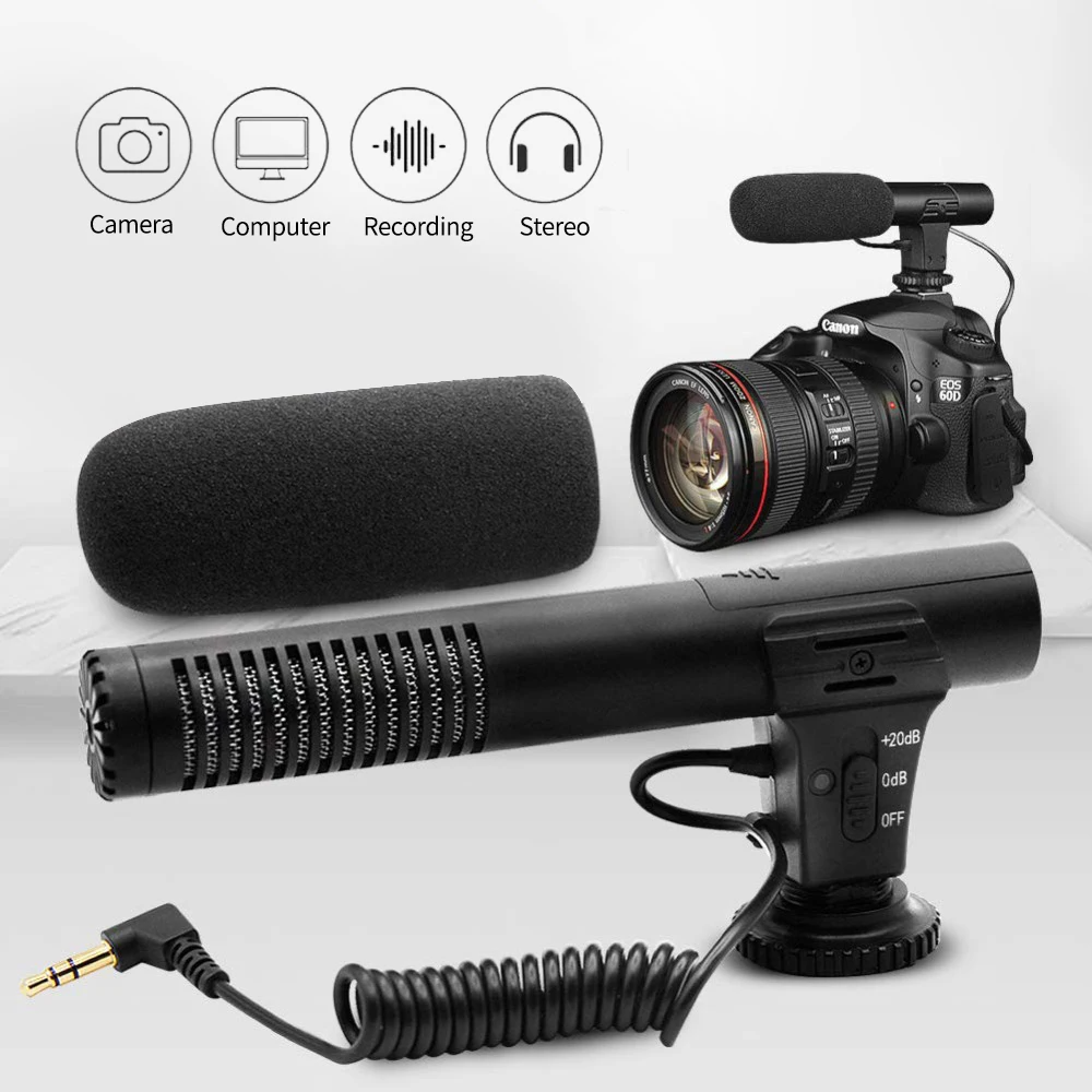 ROGTZ Mic thu âm MIC-01 II 3.5mm DSLR Camera Nikon Canon | Siêu nhỏ | Lọc nhiễu | Ứng dụng: Youtube, Vlog | MIC-01 II | Siêu nhỏ gọn | Dây dài 700mm | Giá đỡ | Mút lọc gió | Pin AAA | 80 giờ | Chống ồn | Tăng âm | 3.5mm | Hàng Chính Hãng