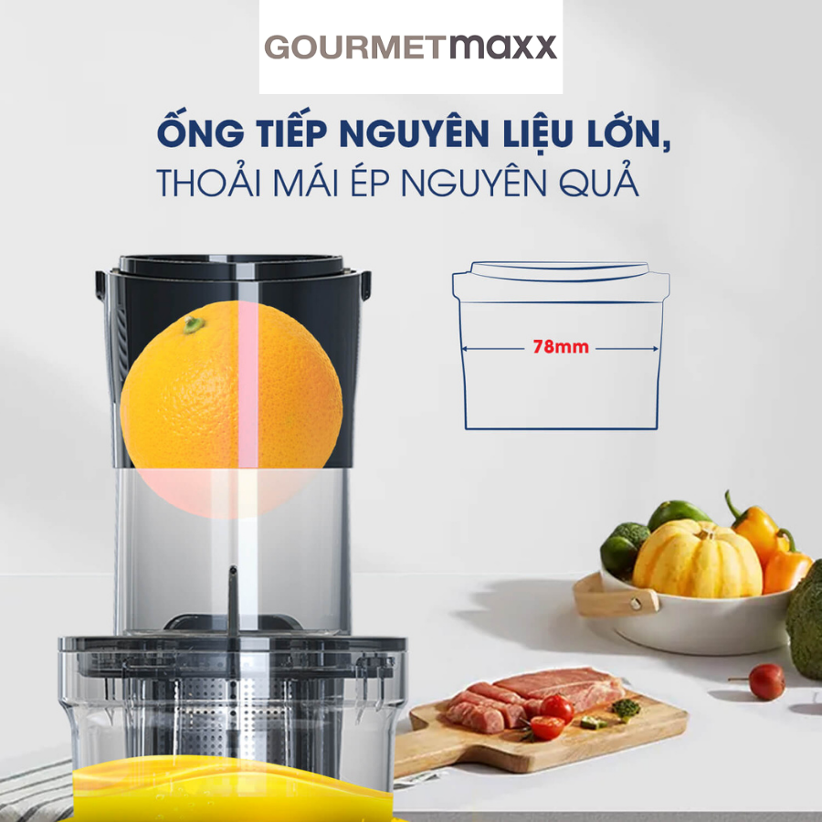 Máy ép chậm GOURMETmaxx cổ bình to 200W - Hàng Đức, bản quốc tế - Hàng chính hãng