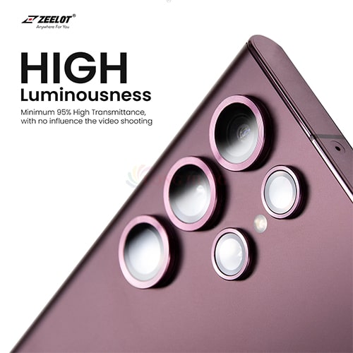 Dán Camera cường lực viền màu chống va đập Zeelot PIshield Titanium Alloy Lens Protector S22 Ultra - Hàng chính hãng