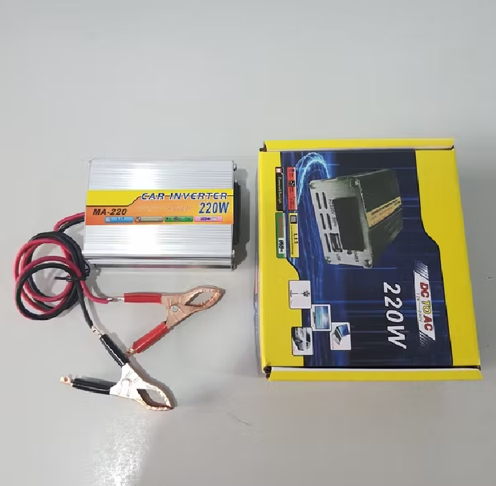 Kích điện mini từ 12V lên 220V - 220W sử dụng liên tục dưới 100W dùng quạt gió sạc điện thoại bóng đèn