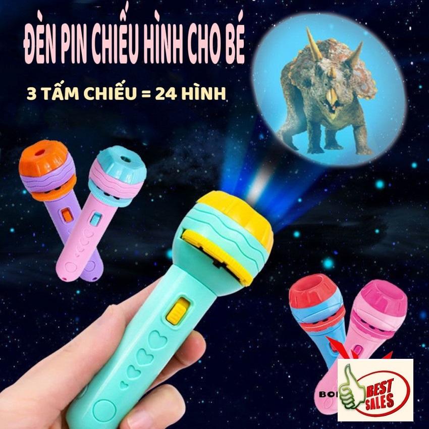 Đèn pin chiếu 24 hình ảnh cho bé thoả thích khám phá động vật, hoa quả, côn trùng, phương tiện giao thông