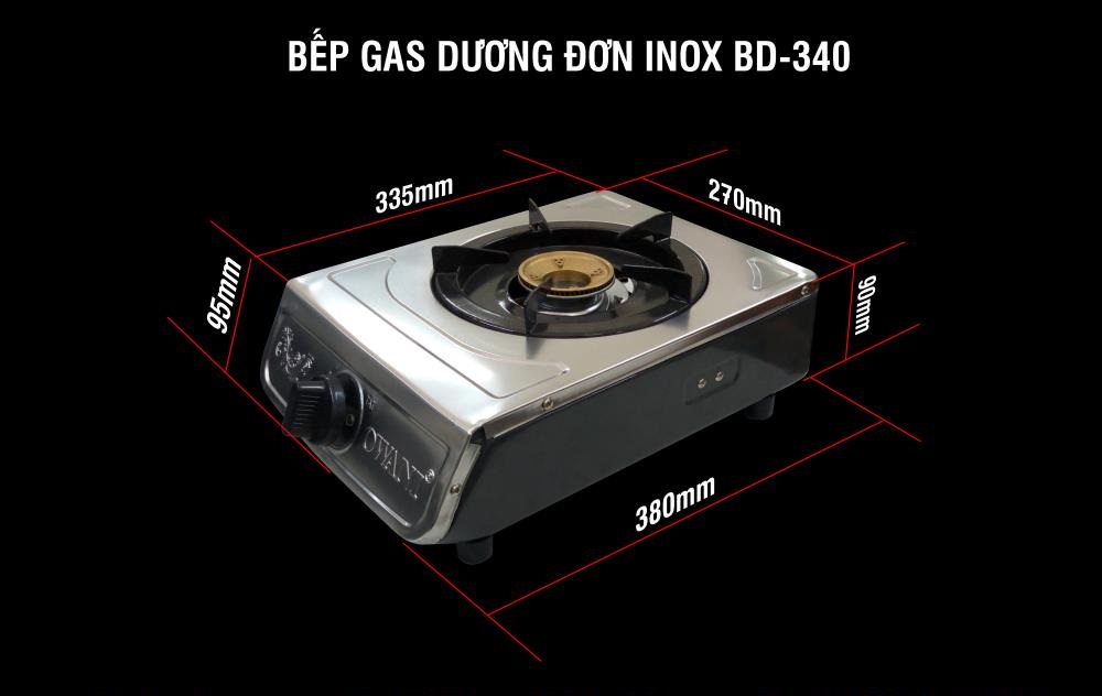 Bếp Gas Dương Đơn Mặt Inox OWANI BD-340 - Hàng Chính Hãng