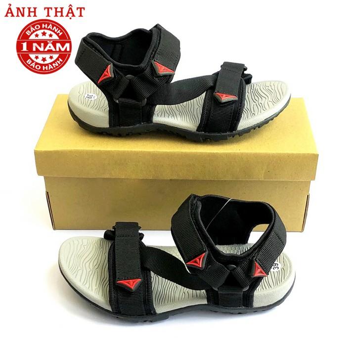 Giày Sandal Nam Nữ Việt Thủy Đen Quai Chéo - V017