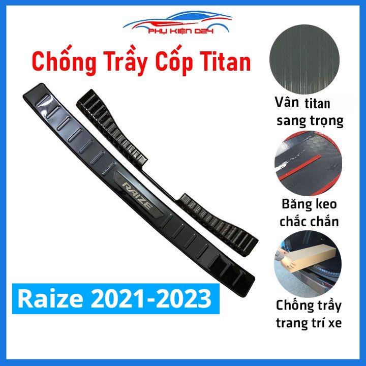 Ốp chống trầy cốp Raize 2021-2022-2023 thép không gỉ vân Cacbon/Titan/Inox chống trầy bảo vệ xe