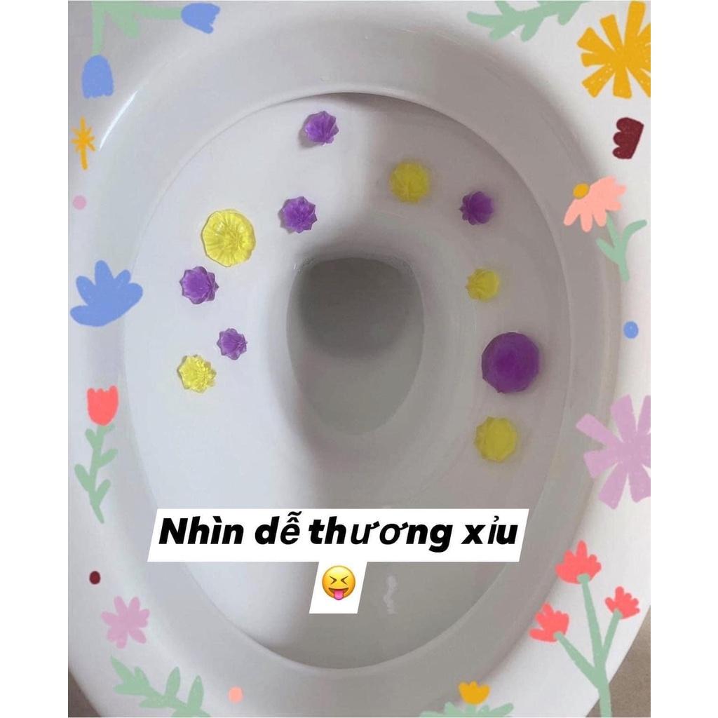 Gel thơm khử bồn cầu, toilet giúp KHỬ MÙI, DIỆT KHUẨN dạng thạch hình bông hoa