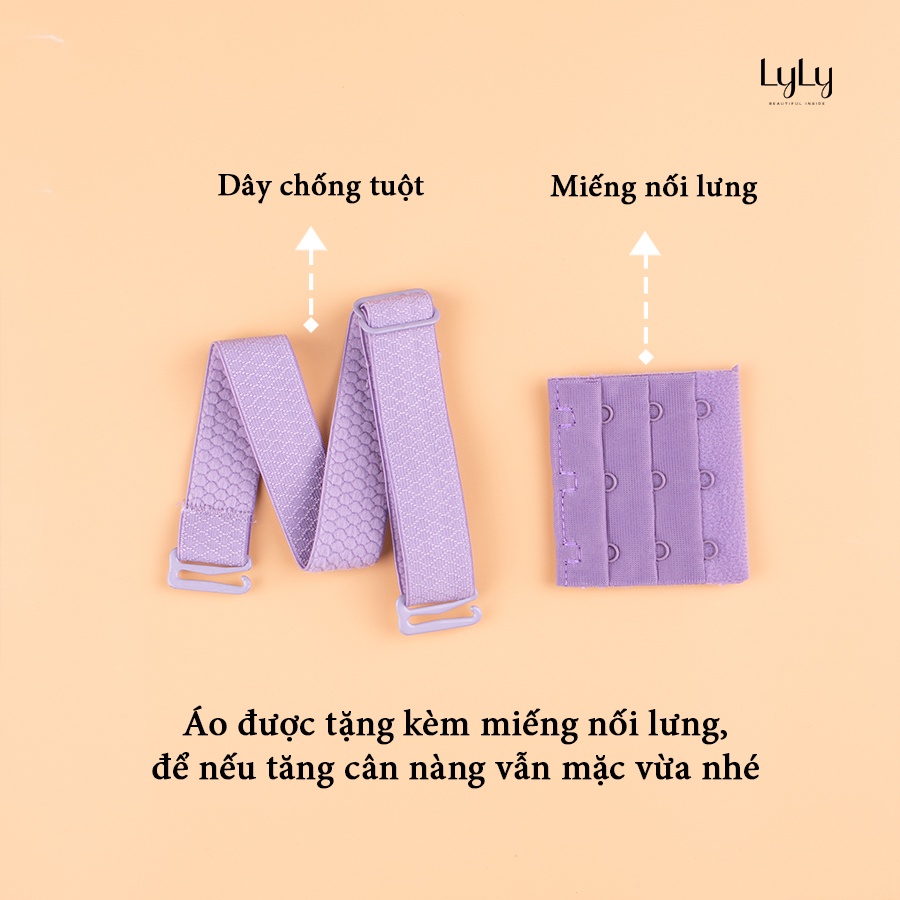 Áo lót quây ngực nữ áo ngực có móc cài trước không trượt không tụt Lylylorem AL076