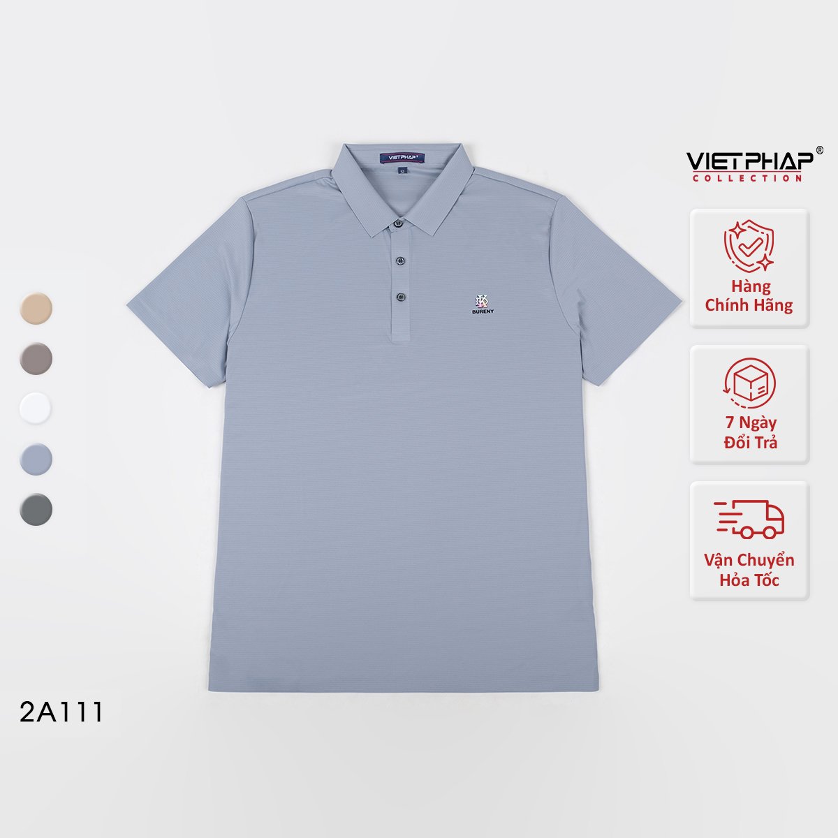 Áo Polo Nam VIỆT PHÁP Form Luxury - Thun Lụa Lạnh, lịch lãm, sang trọng 2A111
