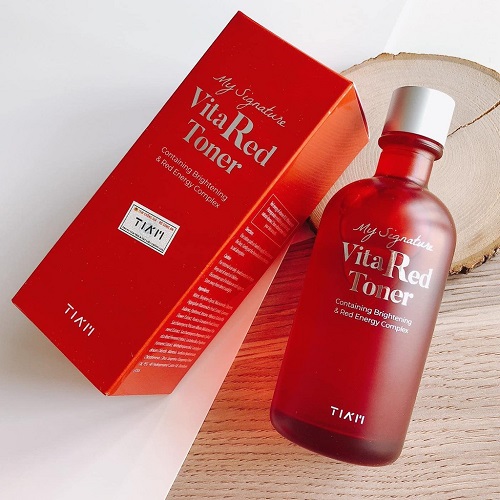 Nước cân bằng da , dưỡng trắng mờ thâm , thu nhỏ lỗ chân lông TIA'M My Signature Vita Red Toner 130ml