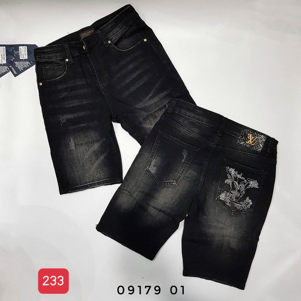 Quần Short Nam Chất Jean Co Giãn, Quần Sọt Nam Màu Đen Xám, Quần Đùi Nam thời trang cao cấp MuradFashion MSS77