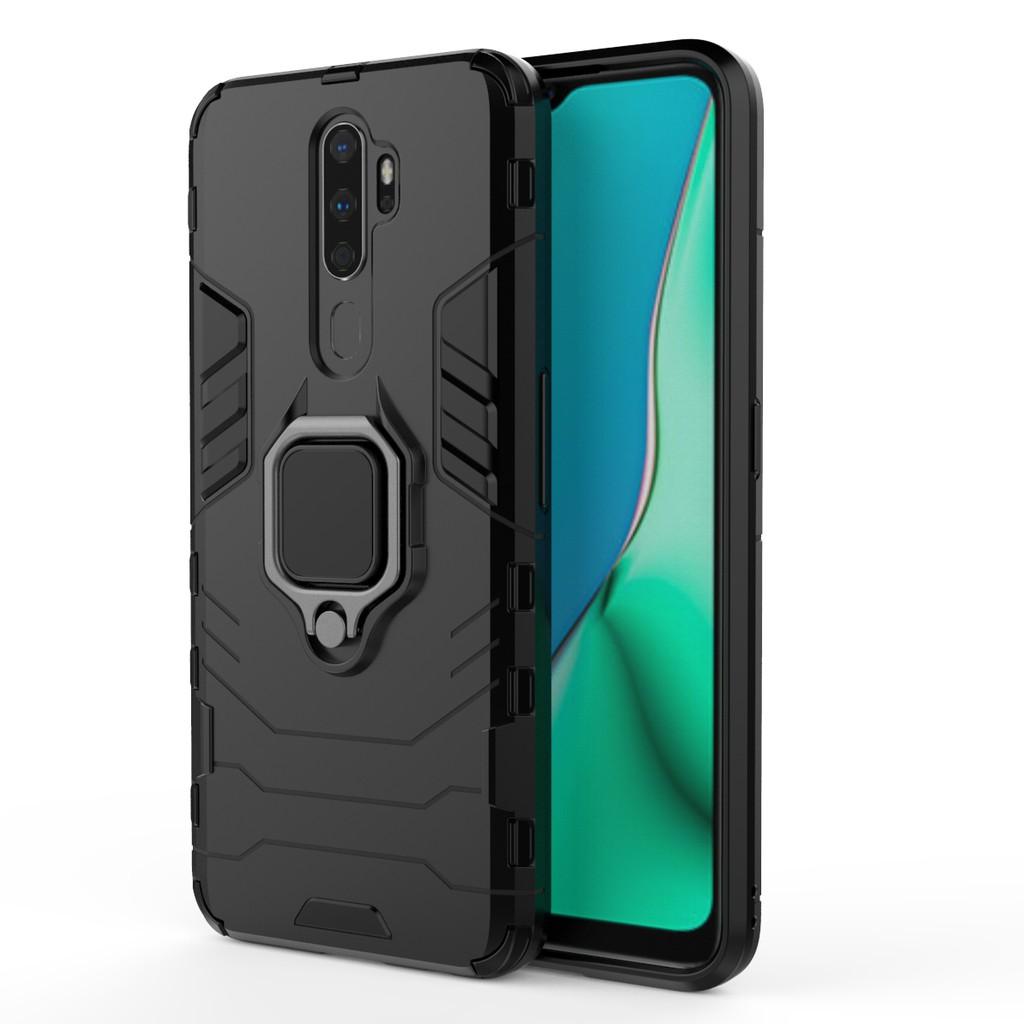 Ốp lưng cho Oppo A9 2020 iron man chống sốc kèm nhẫn xoay chống xem video bảo vệ camera