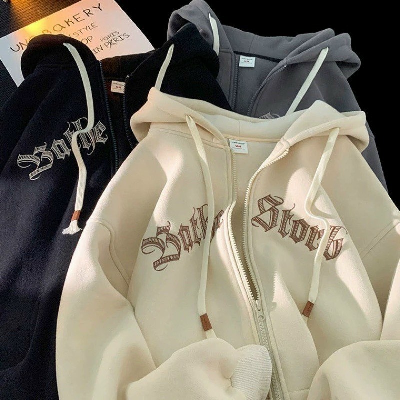 Áo Hoodie Áo Khoác Nỉ Hoodie Zip Hàng Quảng Châu Siêu Đẹp , Áo Khoác Nam Tay Dài Có Nón Thời Trang Hàn Quốc, Áo khoác hoodie zip nỉ thêu chữ TOMEIUHI