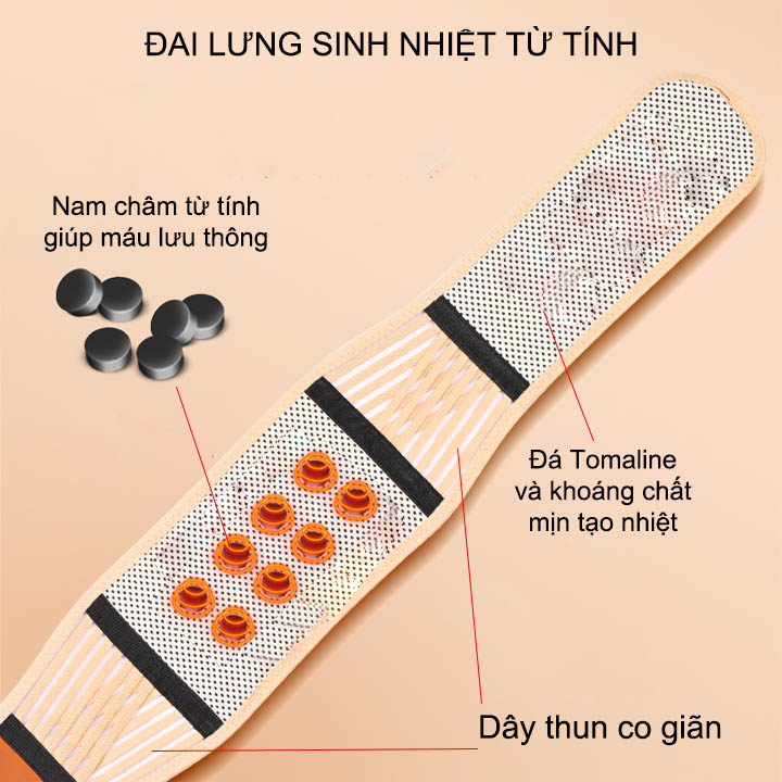 Đai lưng tự sinh nhiệt, thoáng khí thế hệ mới hỗ trợ đau cột sống và mỏi cơ thắt lưng YX007 (Free size)