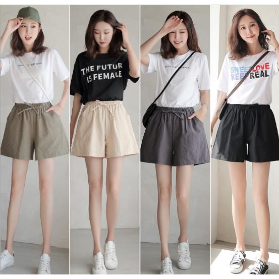 Quần short đũi nơ mịn mát trẻ trung freesize<60kg