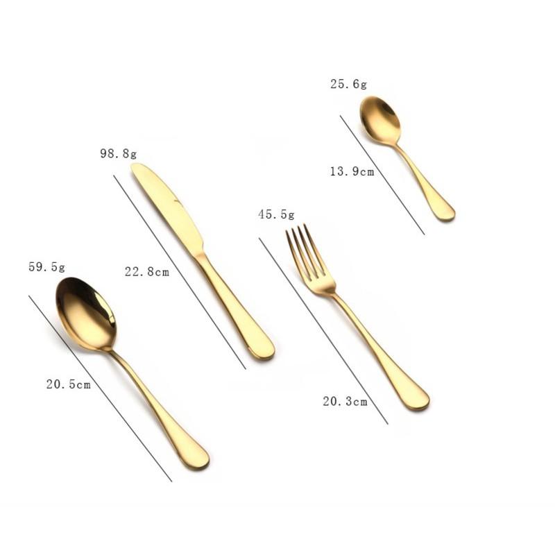 Gold Stainless Steel Bộ Dụng Cụ dao muỗng nĩa ăn sang trọng cho gia đình