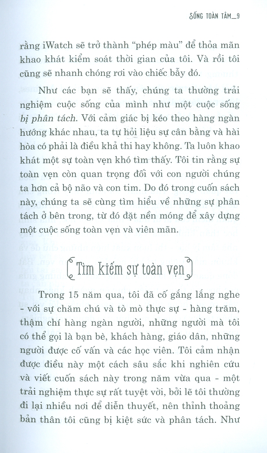 SỐNG TOÀN TÂM