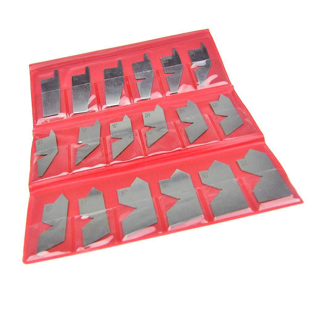 Stainless Steel Angle Gauge Gage Set 5-90⁰ 18 Pieces, Precision Measuring