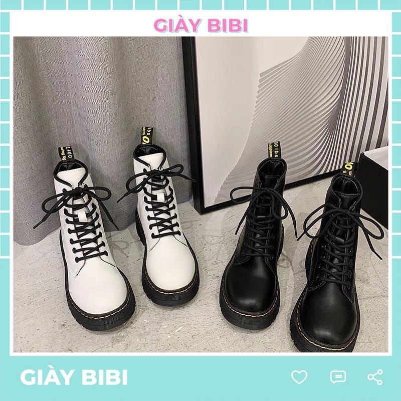Giầy Boot nữ cổ lửng 2 màu đen trắng siêu đẹp