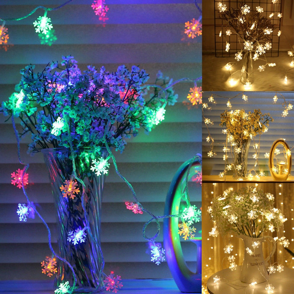Đèn LED Bông Tuyết 10m – nháy trang trí cây thông Noel, giáng sinh, tết, năm mới