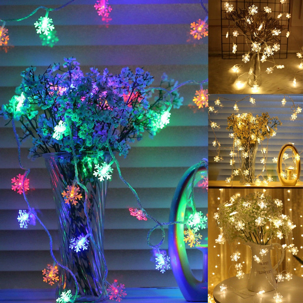Đèn LED Bông Tuyết 10m – nháy trang trí cây thông Noel, giáng sinh, tết, năm mới
