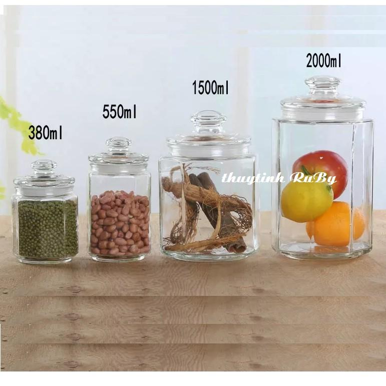 Hũ Lọ Thủy Tinh Đựng Thực Phẩm 1500ml , lọ đựng gia vị
