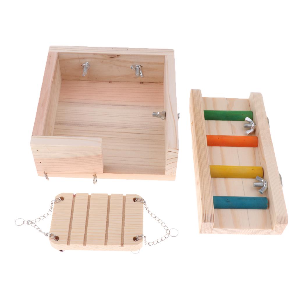 Wooden Swing Ladder Platform for Mouse, Chinchilla, Rat, Gerbil and Hamster
