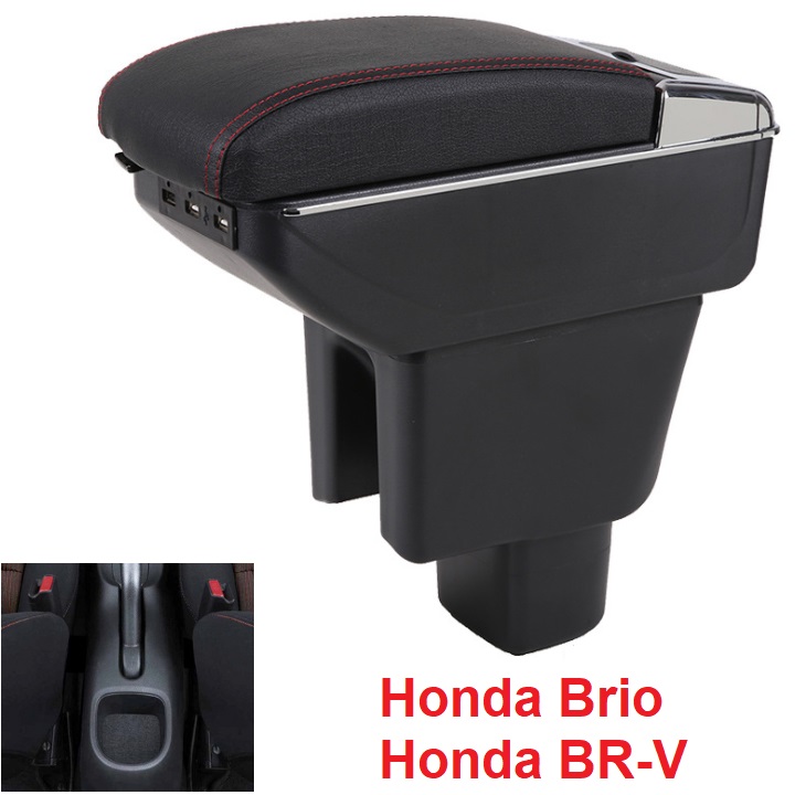 Hộp tỳ tay xe hơi, ô tô dành cho xe Honda Brio và Honda BR-V cao cấp tích hợp 7 cổng USB, mã DUSB-BRO