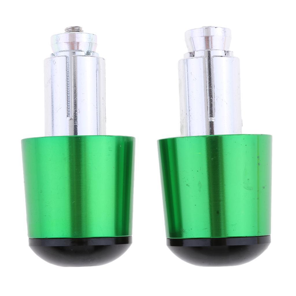 CNC Aluminum Motorcycle Handlebar Grip Plugs Bar End Caps for Yamaha Gold + Green