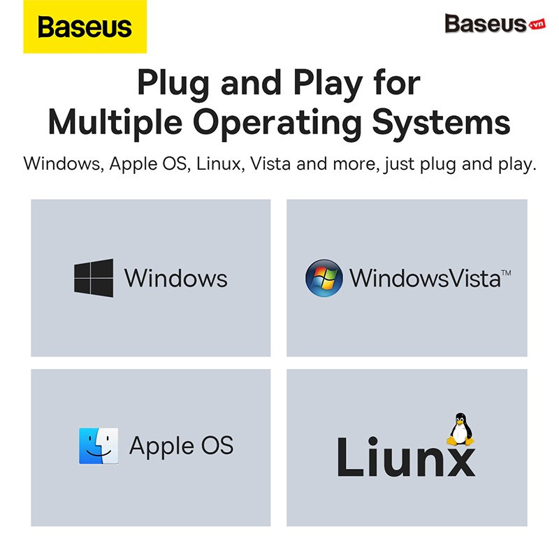 Hub Mở Rộng Kết Nối Baseus Lite Series USB/ Type C to USB 3.0 - hàng chính hãng