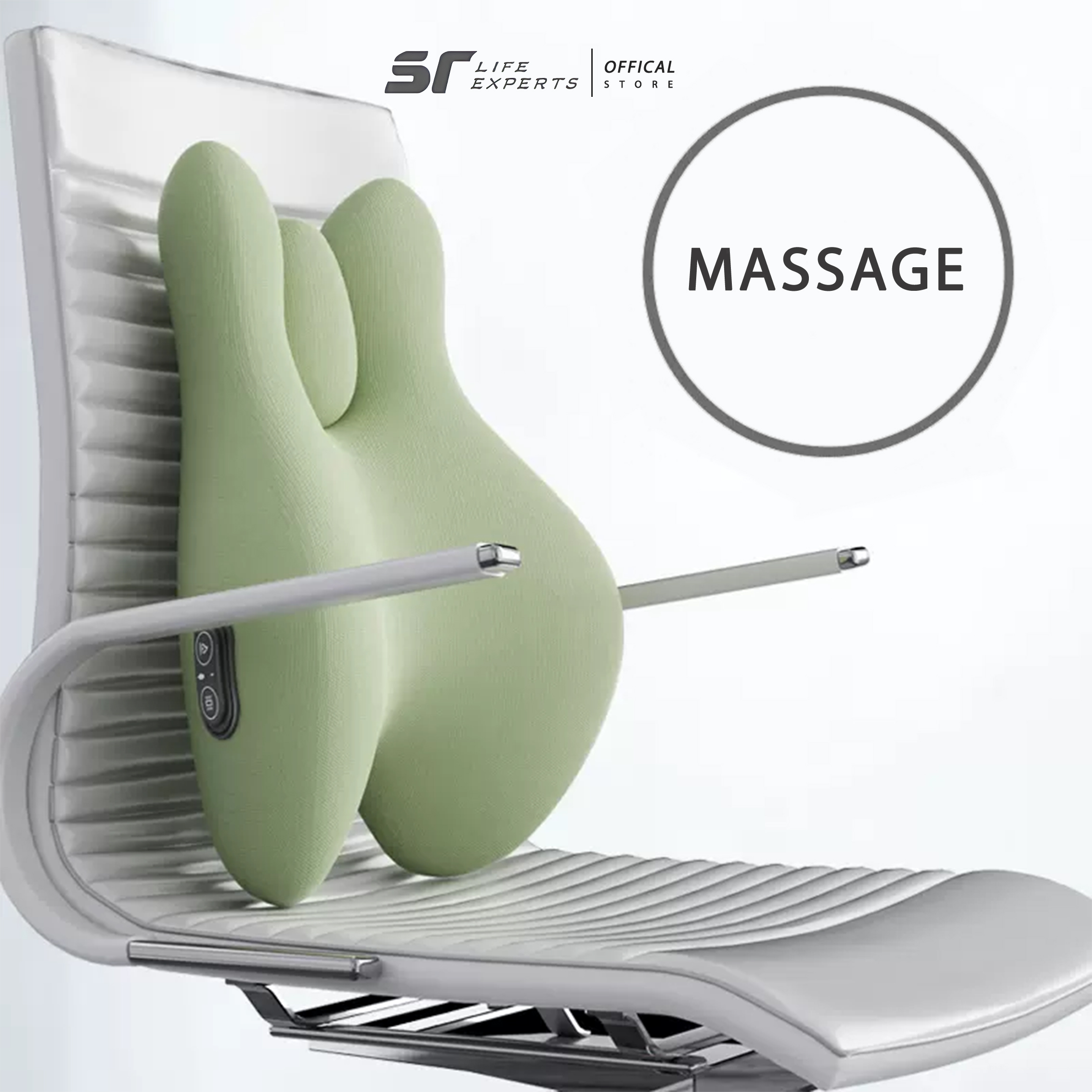 Gối Tựa Lưng Tích Hợp Massage Chườm Nóng, Đệm Lưng Chống Gù, Giảm Đau Cột Sống Dùng Cho Văn Phòng ô tô - Sairui
