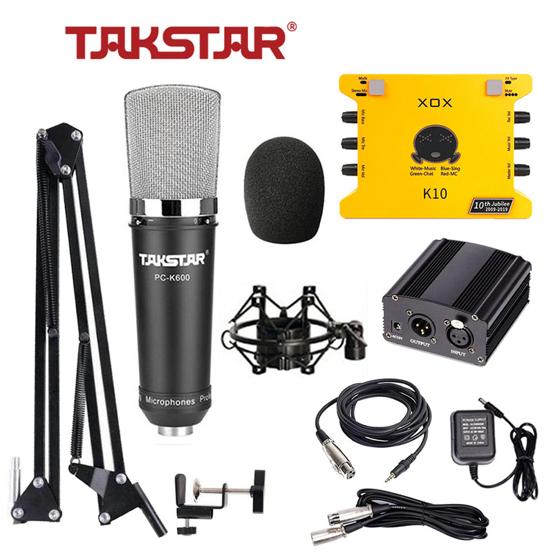 Combo mic thu âm Takstar PC K600, Soundcard K10 - HÀNG CHÍNH HÃNG