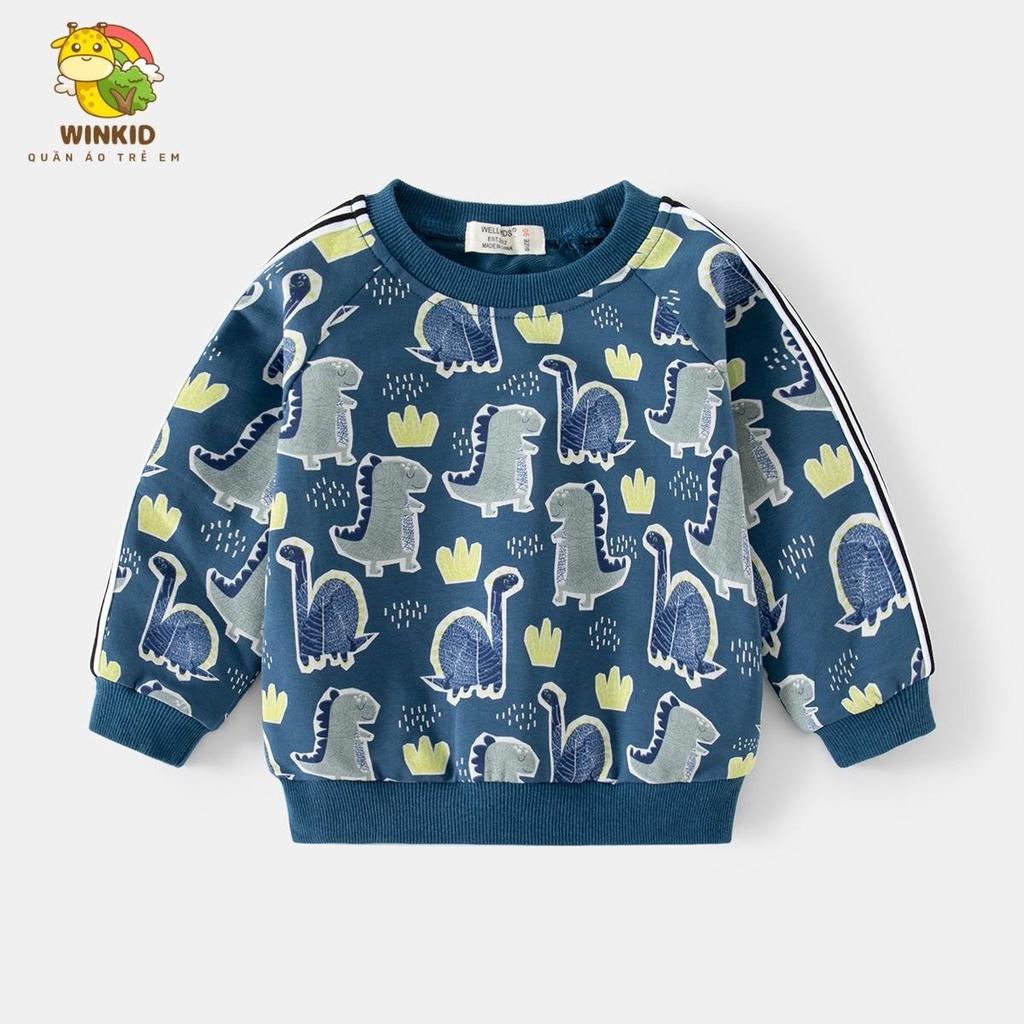 Áo nỉ cho bé WELLKIDS, áo nỉ da cá dài tay thu đông họa tiết động vật nhiều màu sắc - WK008