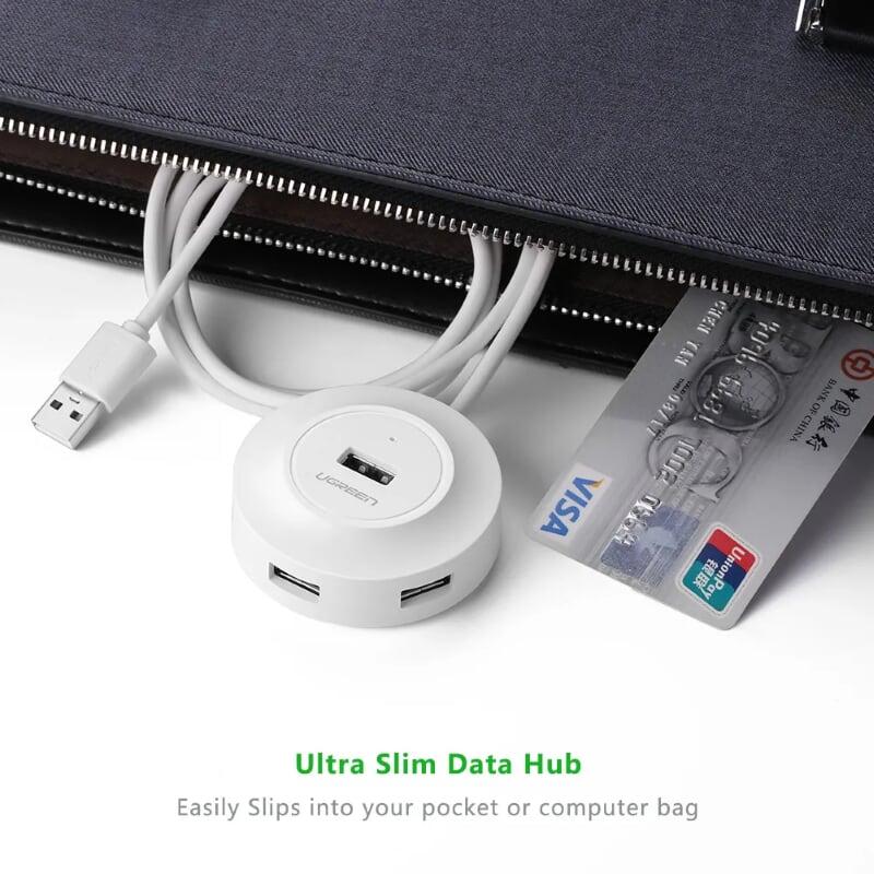 Ugreen UG40961CR106TK 0.5M Màu Trắng Bộ chuyển đổi TYPE C sang 4 USB 2.0 + nguồn MICRO USB hỗ trợ OTG TYPE C - HÀNG CHÍNH HÃNG