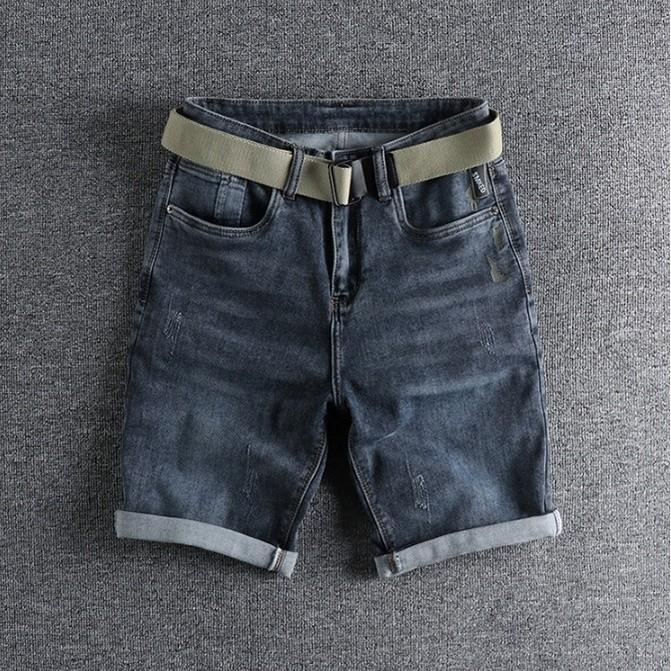 Quần short jean phong cách Retro - xanh