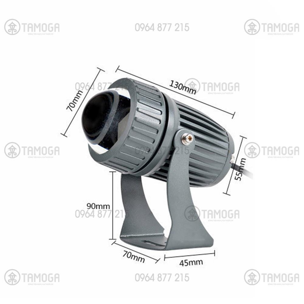 ◕ Đèn rọi tường cột cây ngoài trời DR 3021 - 10W thân đen as vàng