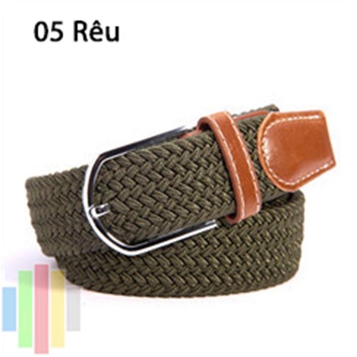 Thắt lưng vải dù co giãn bản 3,5 cm -nhóm màu trơn