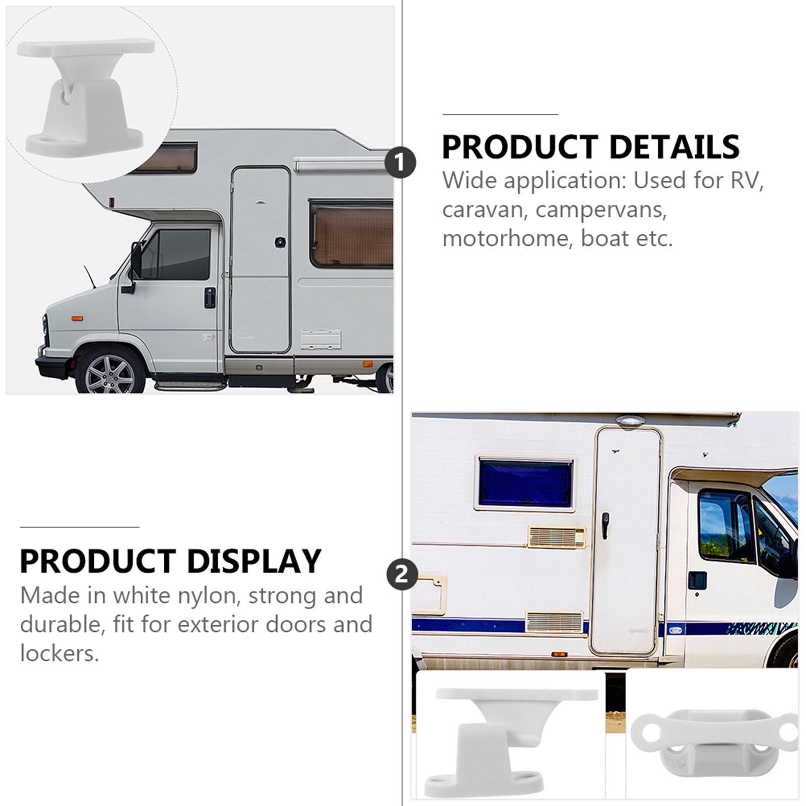 6xT Shape Nylon Door Stop Retainer for Camper RV Caravan Motorhome White
