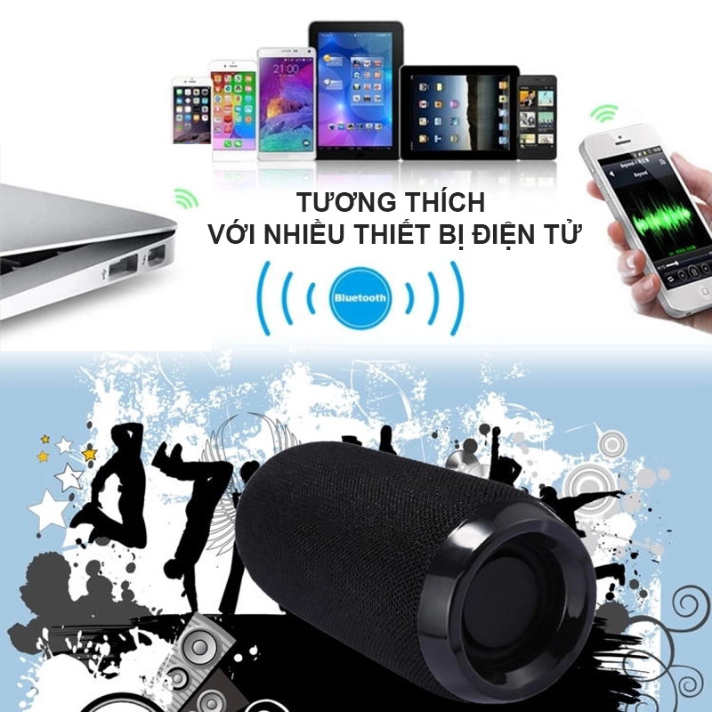 Loa Bluetooth không dây di động PKCB âm thanh nổi, MIC tích hợp, Hỗ trợ cuộc gọi rảnh tay &amp; thẻ TF &amp; AUX trong &amp; FM, Khoảng cách Bluetooth 10m - Hàng Chính Hãng