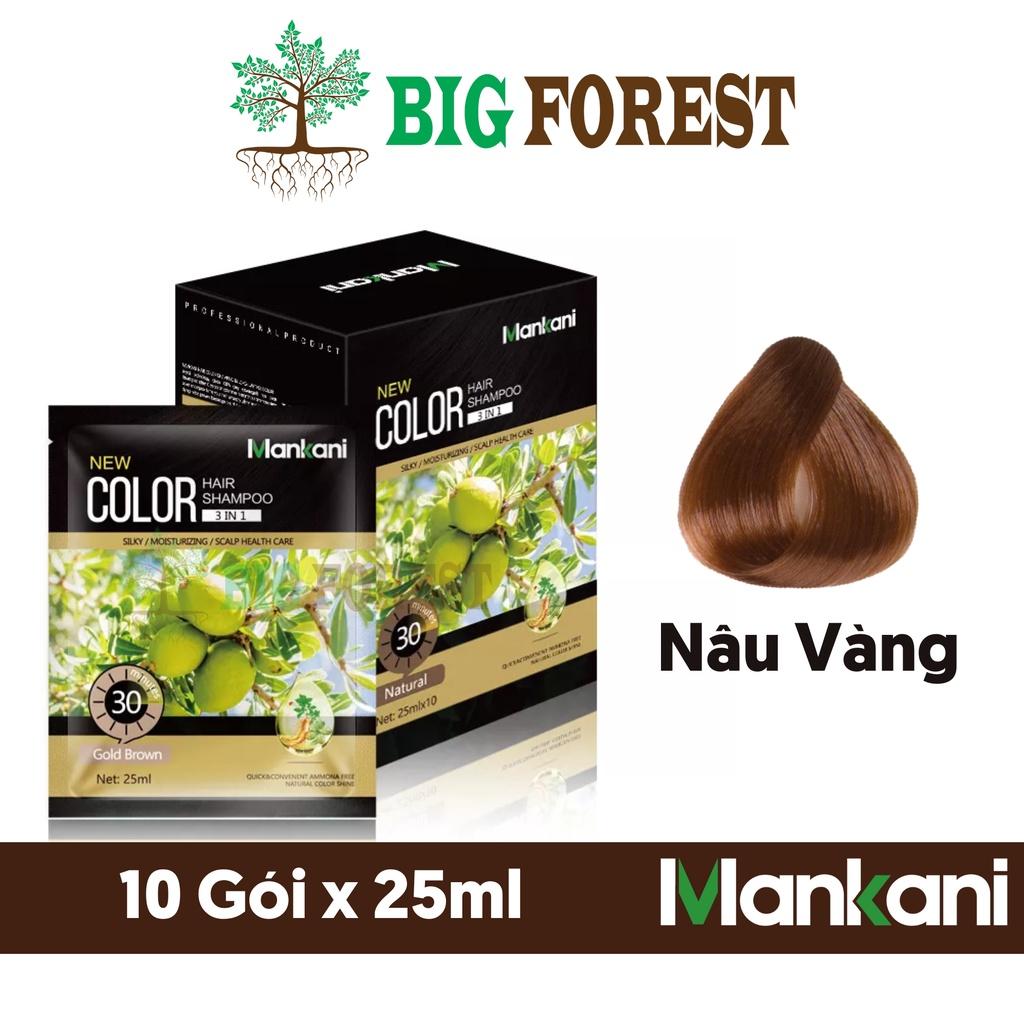 Hộp Dầu Gội Nhuộm Tóc, Thảo Dược Màu Nâu Vàng, Mankani