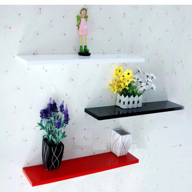 Bộ 3 kệ gỗ treo tường 3 thanh ngang Dài 30cm