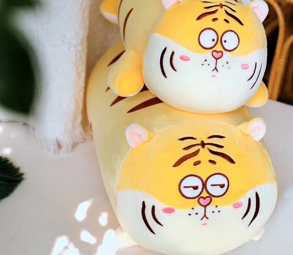 Thú nhồi bông hổ mặt ngáo mắt tròn dễ thương - Size từ 45cm đến 70cm - Quà tặng gấu bông hổ êm mịn
