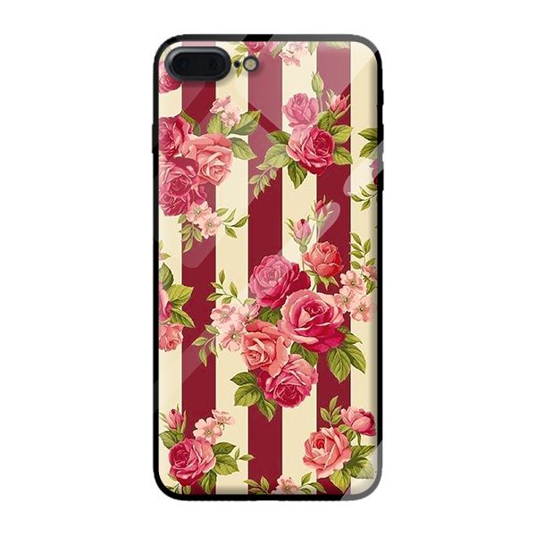 Ốp kính cường lực cho iPhone 7 Plus mẫu HOA HỒNG XANH 7 - Hàng chính hãng