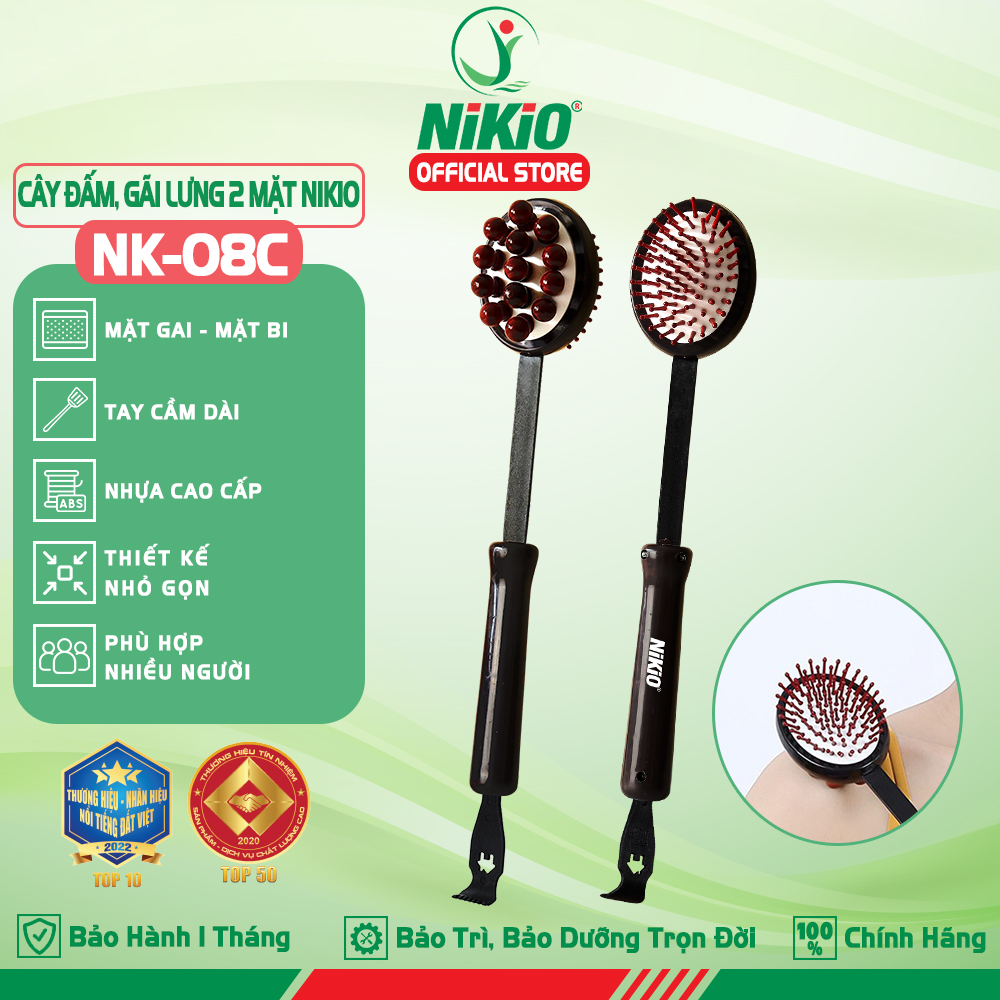 Dụng cụ đấm lưng 2 mặt, Nikio NK-08C - Thiết kế sử dụng đa năng, gãi lưng, gãi đầu tiện lợi