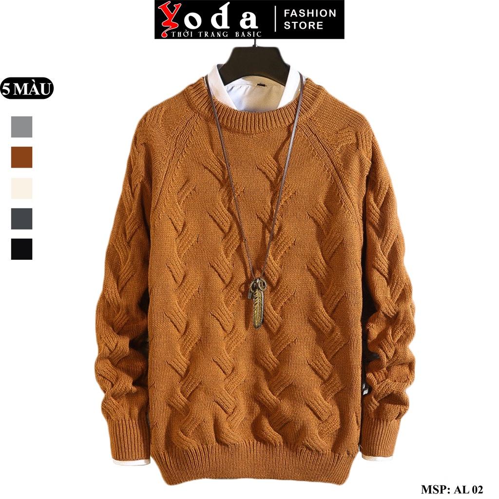 Áo Len Nam Cổ Tròn Đan Thừng YODA Chất Len Dày dặn Đủ Size AL02