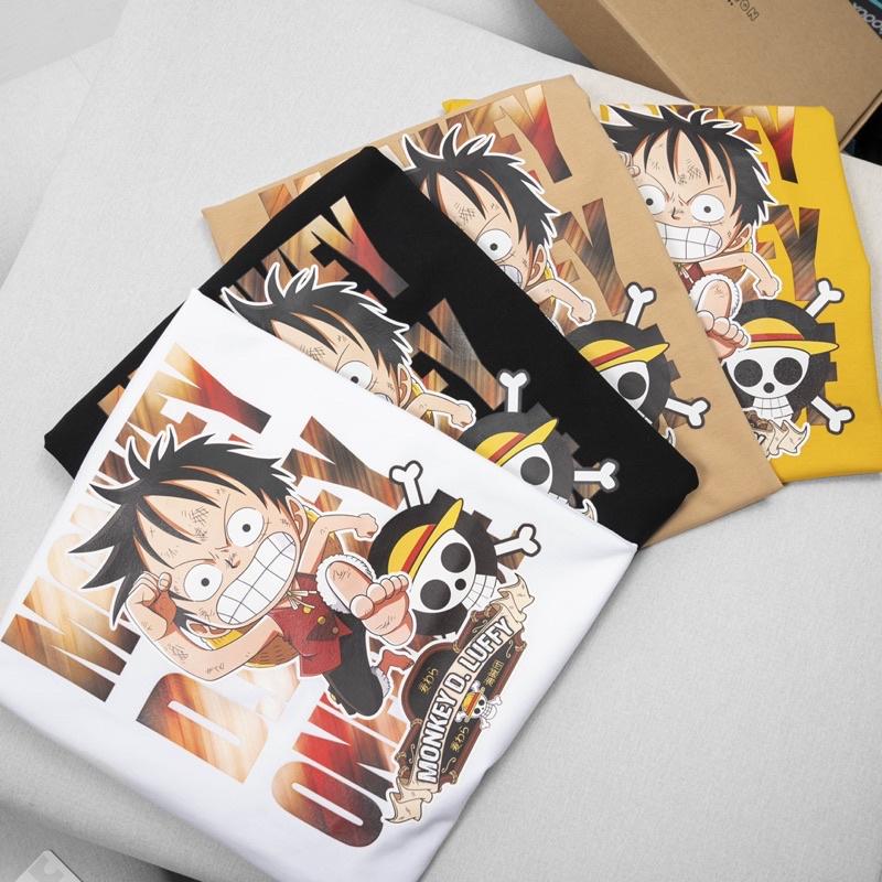 Áo Thun Luffy Chibi RUN Cotton 100% Cao Cấp
