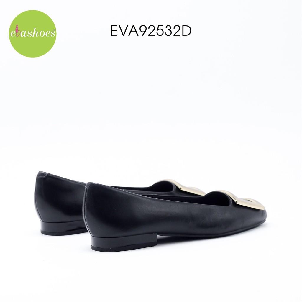 Giày búp bê phối nơ kim loại da bò 2cm Evashoes EVA92532D