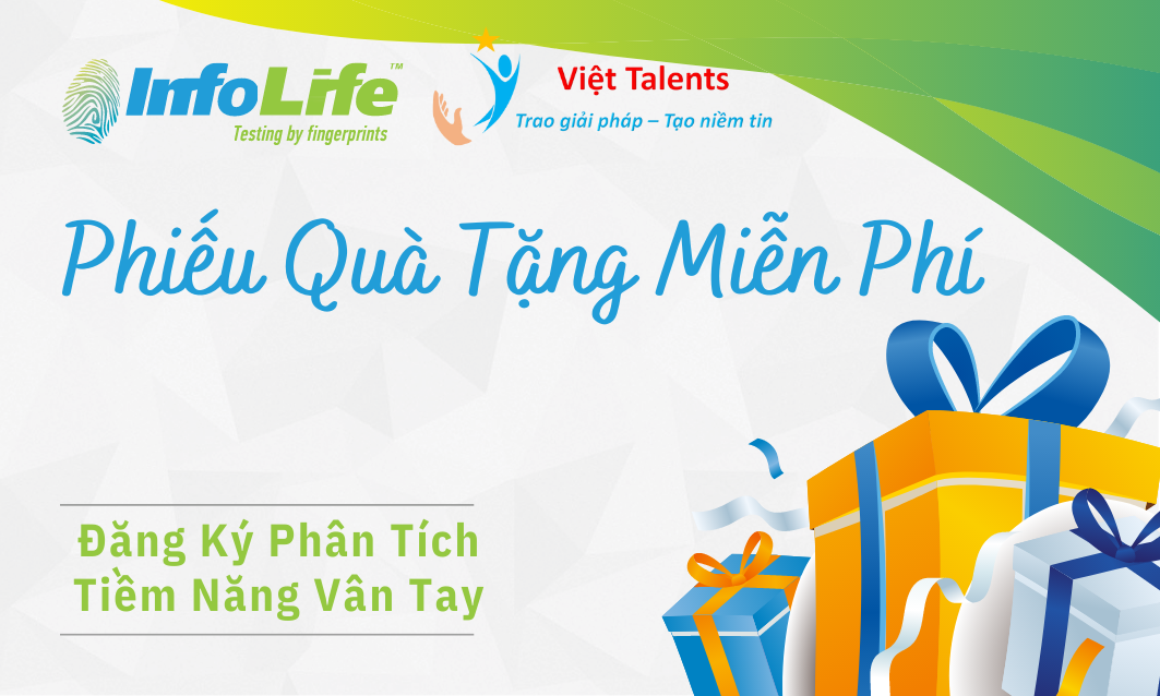 Phiếu Quà Tặng - Dịch Vụ Sinh Trắc Vân Tay - Phân Tích Sở Trường Năng Lực - Sự kiện Quà tặng hướng nghiệp Việt Talents tháng 5/2023